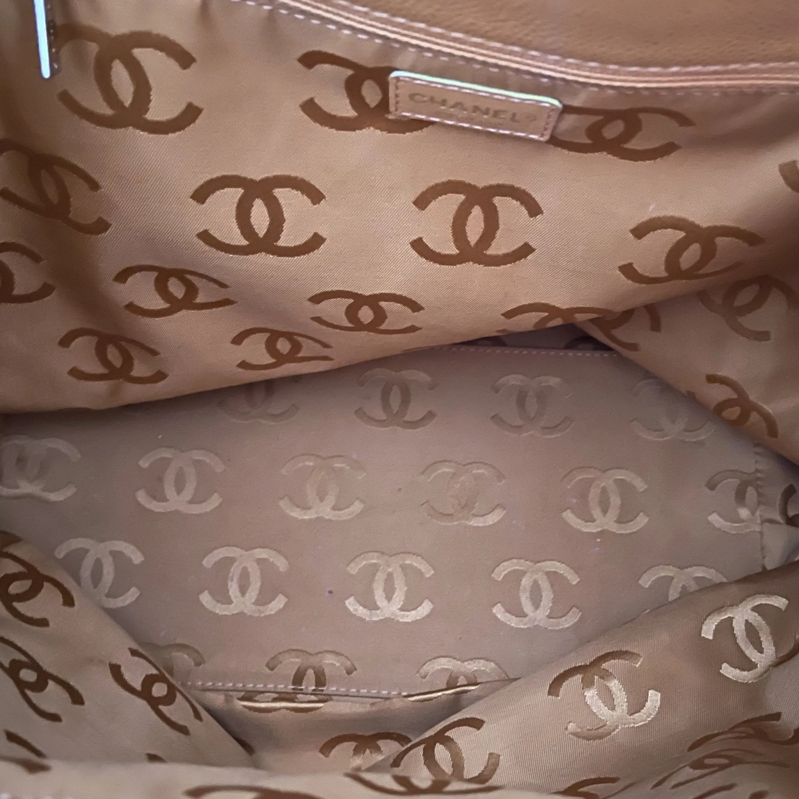 Chanel Mustard Logo Jumbo Cinched Shoulder Bag