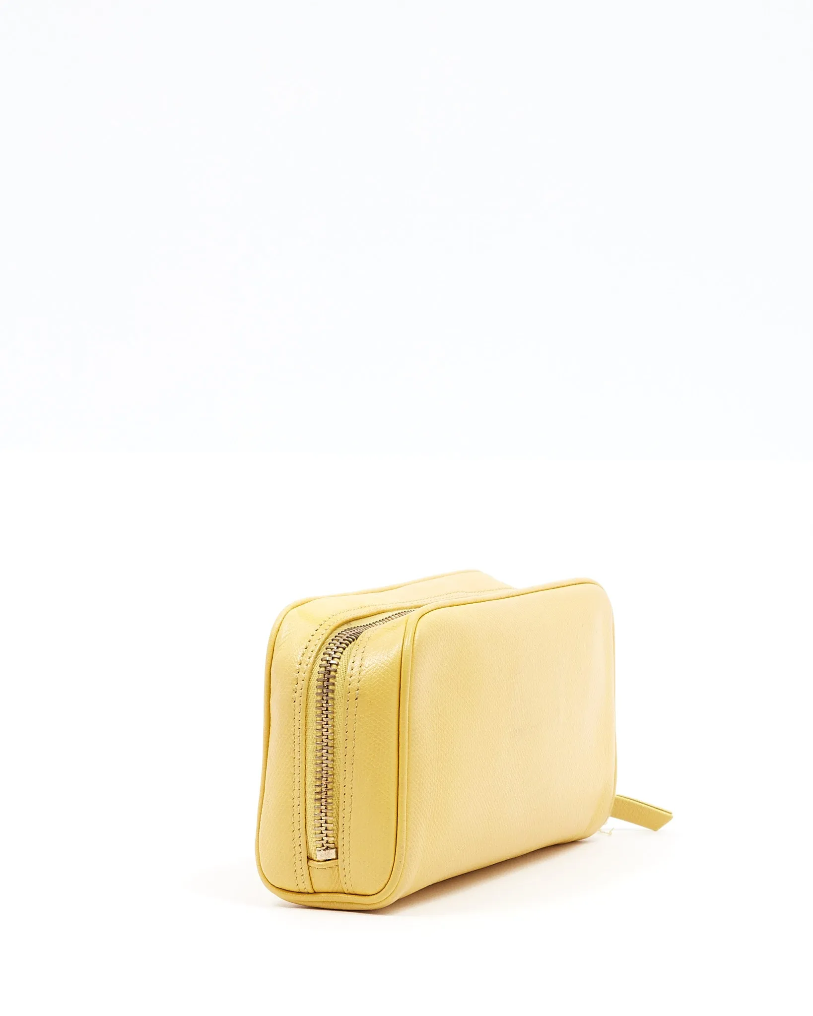 Chanel Yellow Caviar Leather CC Zip Pochette/Pouch