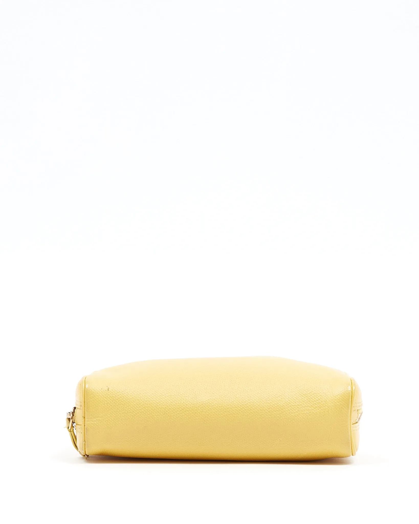 Chanel Yellow Caviar Leather CC Zip Pochette/Pouch