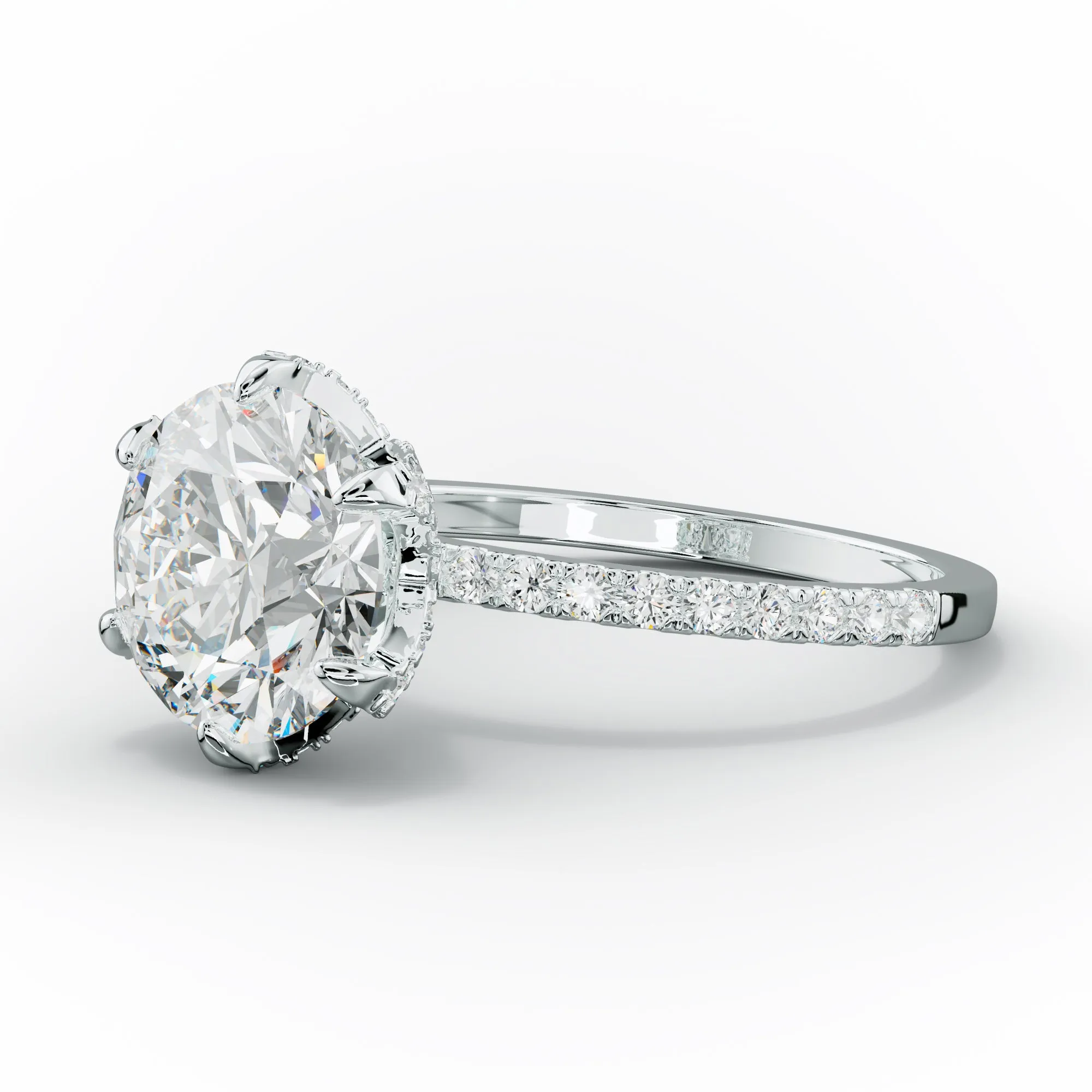 Charlotte Six Prong Round Diamond Engagement Ring