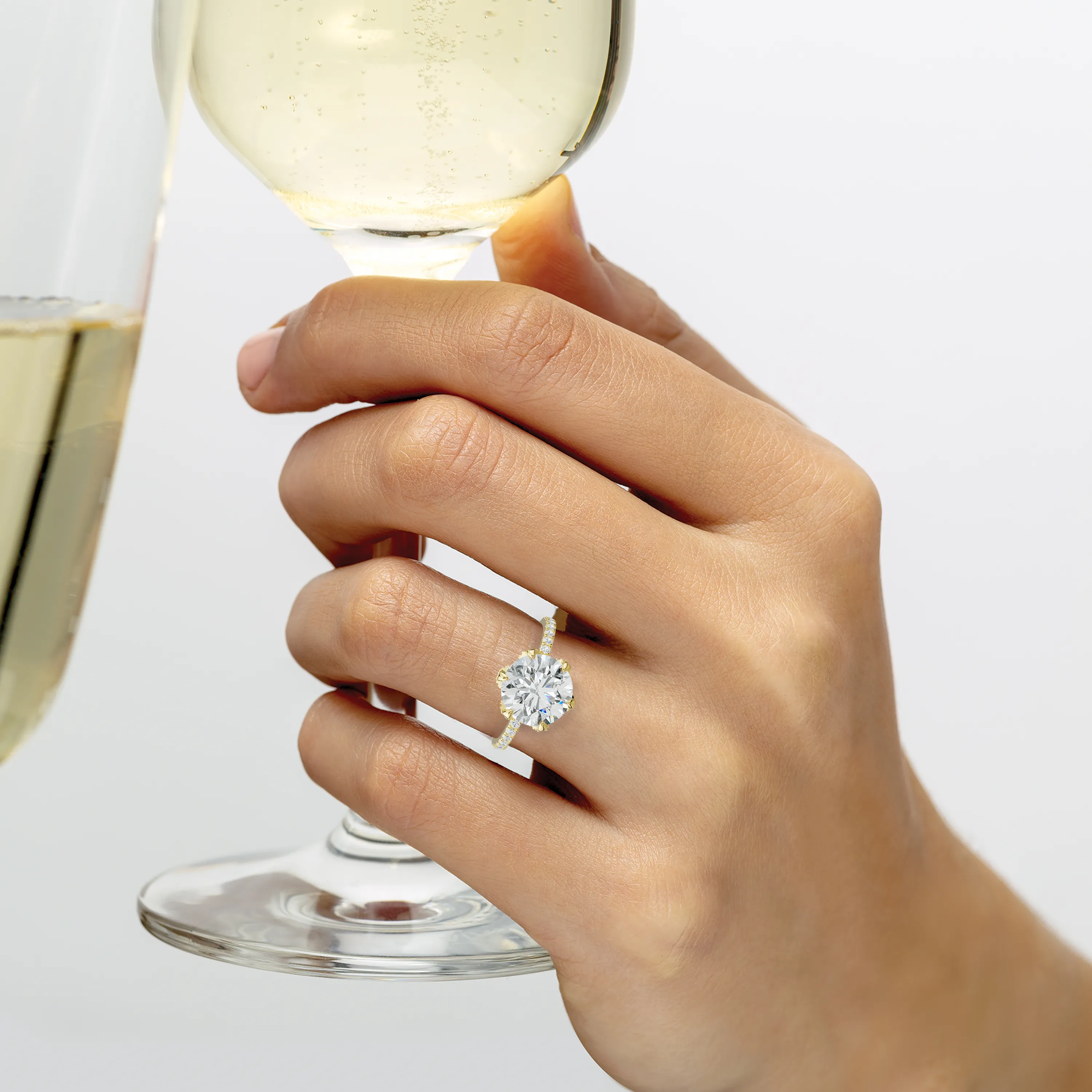 Charlotte Six Prong Round Diamond Engagement Ring