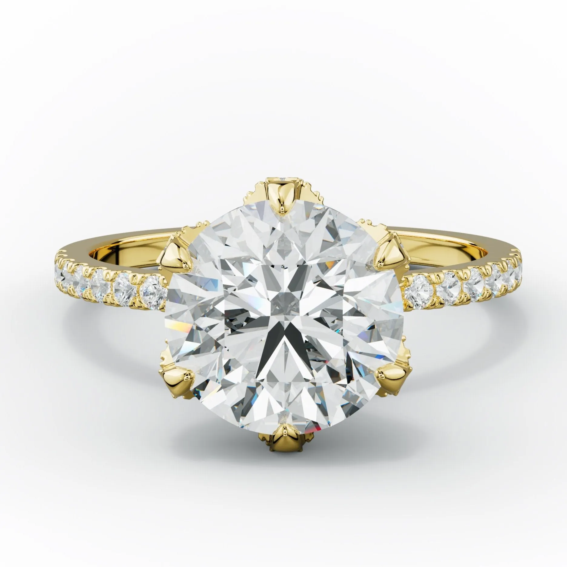 Charlotte Six Prong Round Diamond Engagement Ring