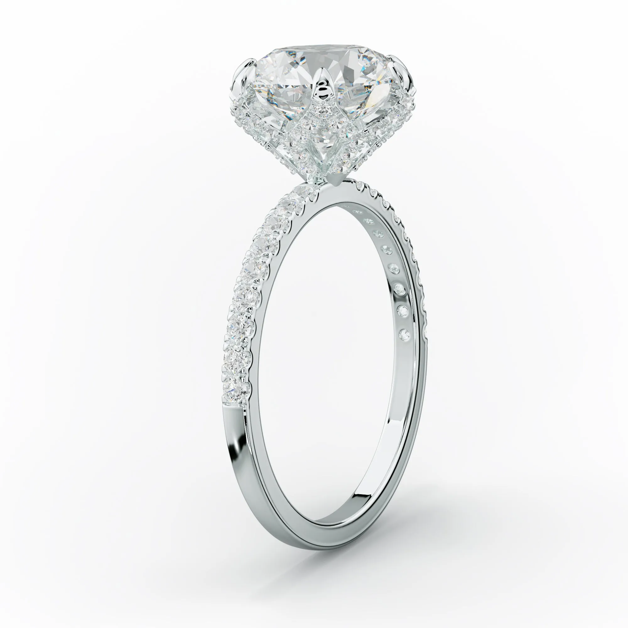 Charlotte Six Prong Round Diamond Engagement Ring