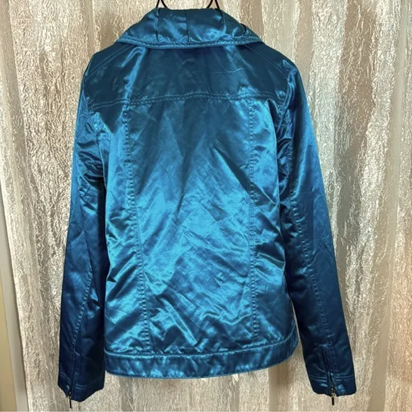 CHICO’S metallic teal jacket