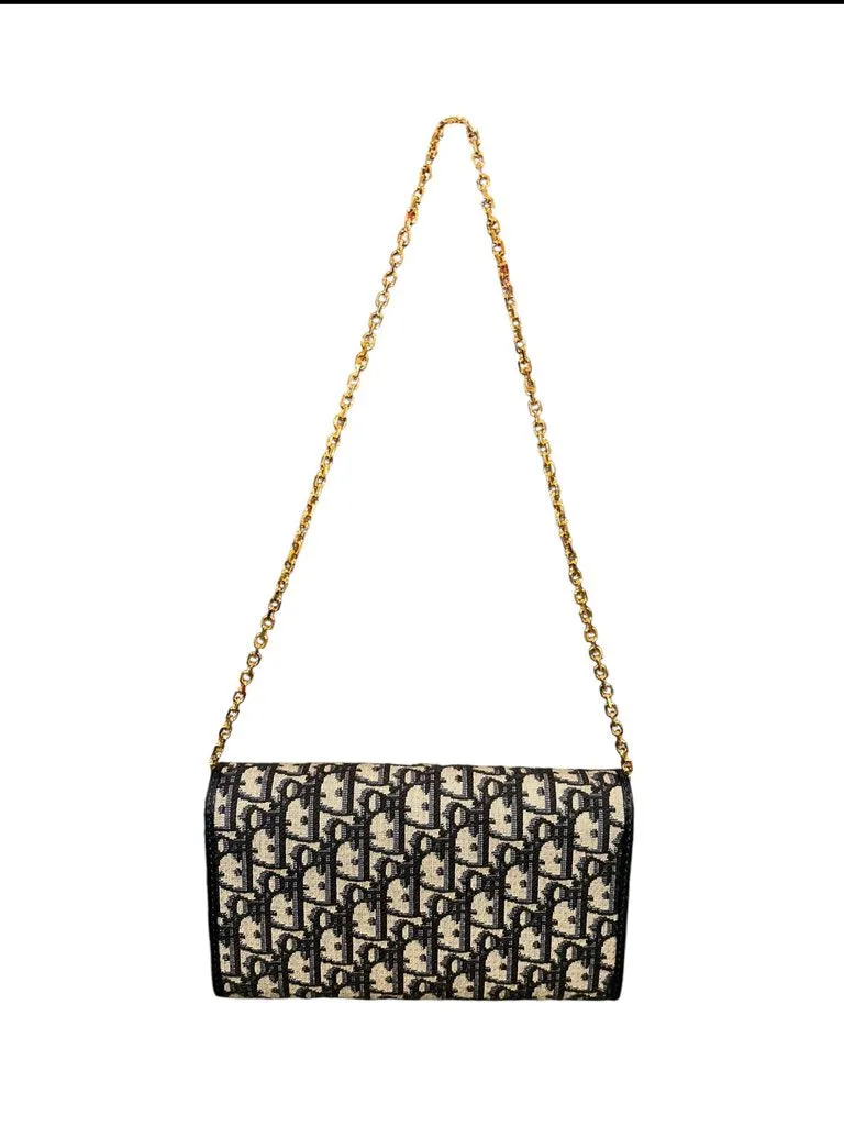 Christian Dior 30 Montaigne East-West Bag with Chain navy