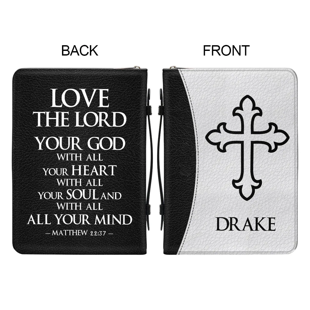 Christianart Bible Cover - Love The Lord Your God With All Your Heart Matthew 22:37 - Personalized Bible Cover - Bible Cover For Men - CABBBCV22070324.