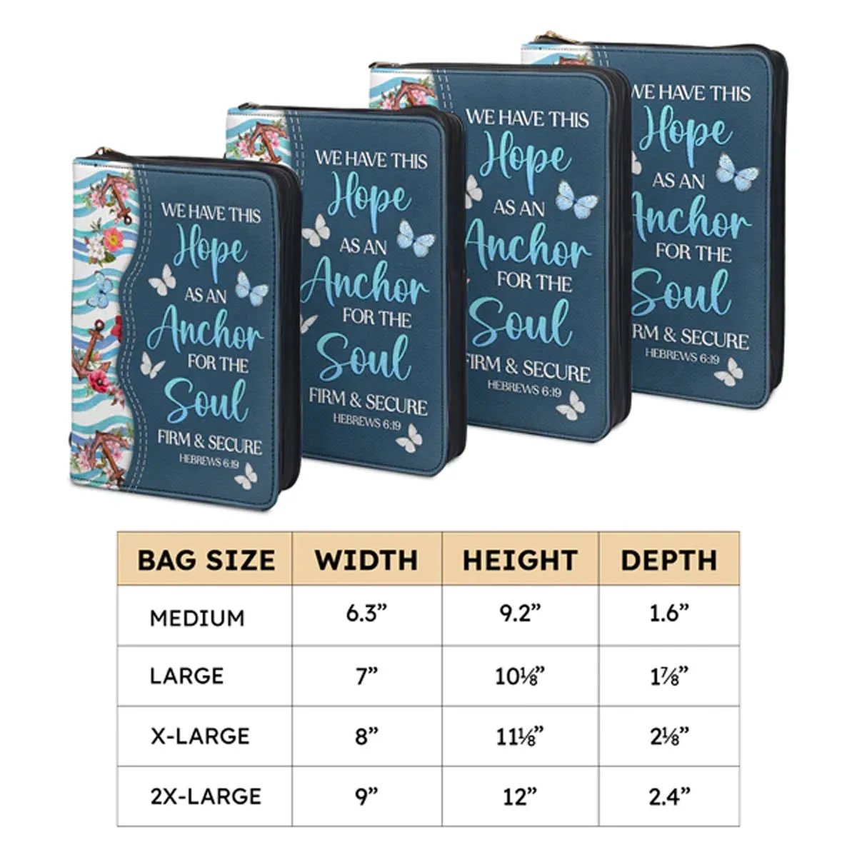 Christianart Bible Cover - We Have This Hope As An Anchor For The Soul Firm And Secure Hebrews 6:19 - Personalized Bible Cover - Bible Cover For Women - CABBBCV24070324.