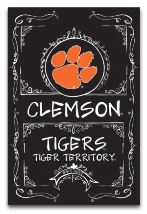 CLE Chalkboard Clemson Tigers Garden Flag