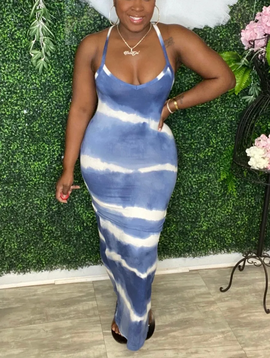 CLEARANCE! Comfy Cute Stripe Tie-Dye Maxi