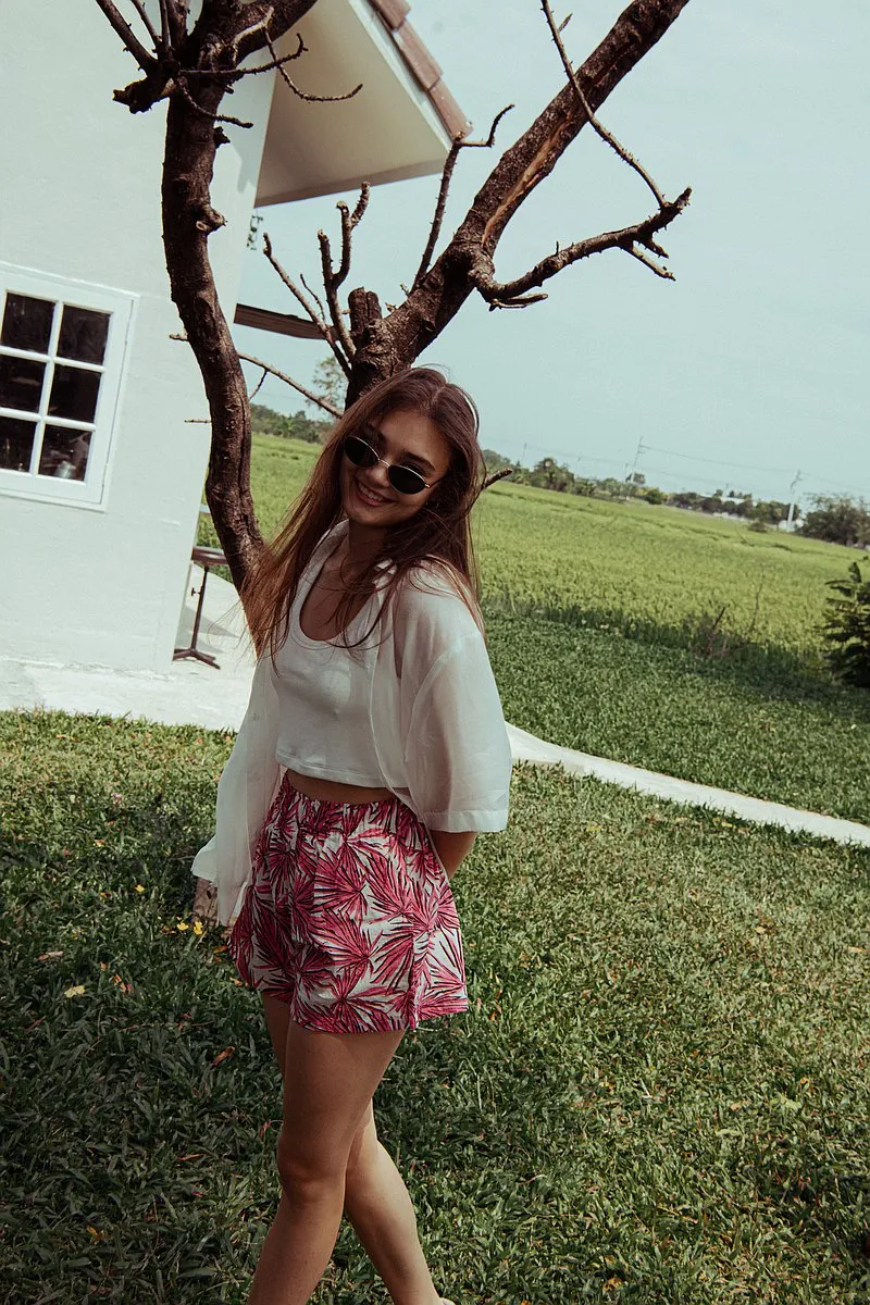 COMFY SHORTS - PINK TROPICAL