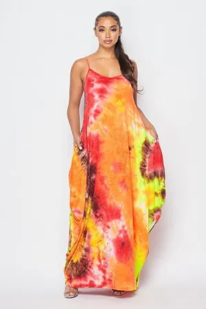 Comfy tank maxi dress with side pockets