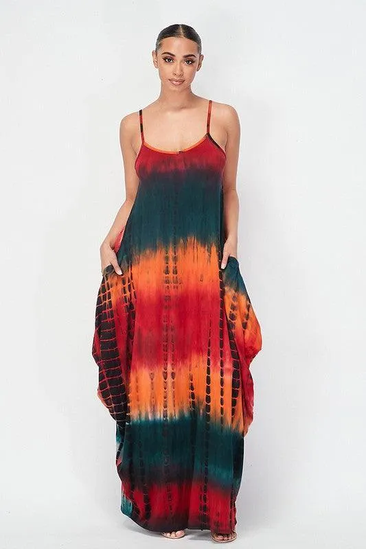 Comfy tank maxi dress with side pockets