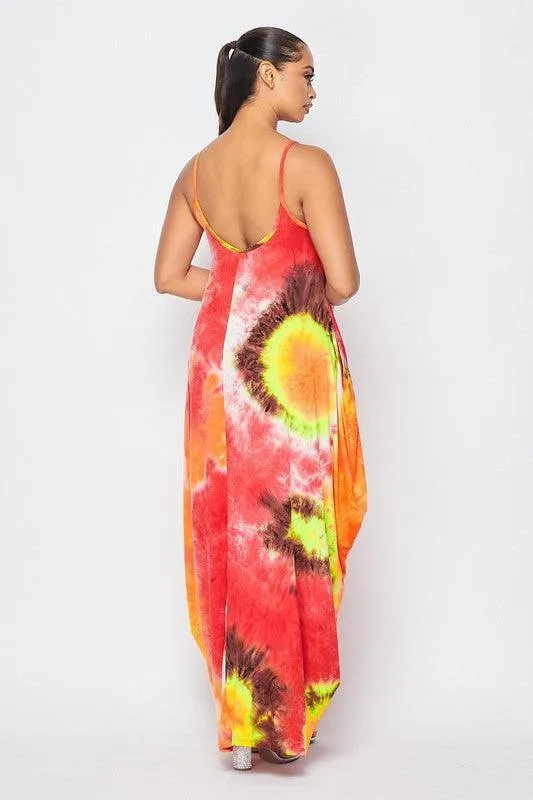 Comfy tank maxi dress with side pockets