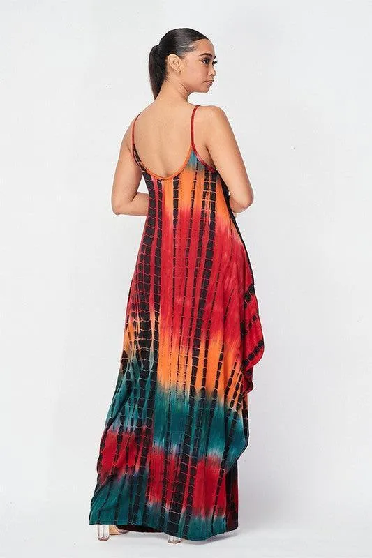 Comfy tank maxi dress with side pockets