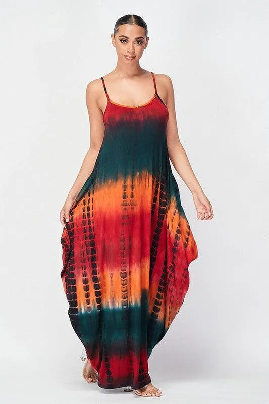 Comfy tank maxi dress with side pockets
