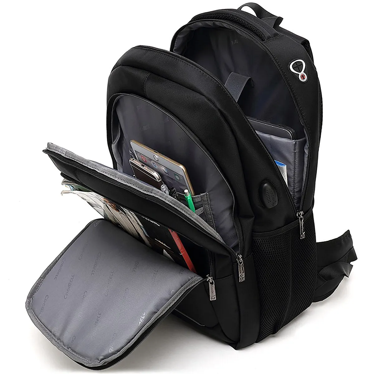 CoolBELL 17.3 inch Laptop Backpack Large Capacity Waterproof USB Unisex Backpack