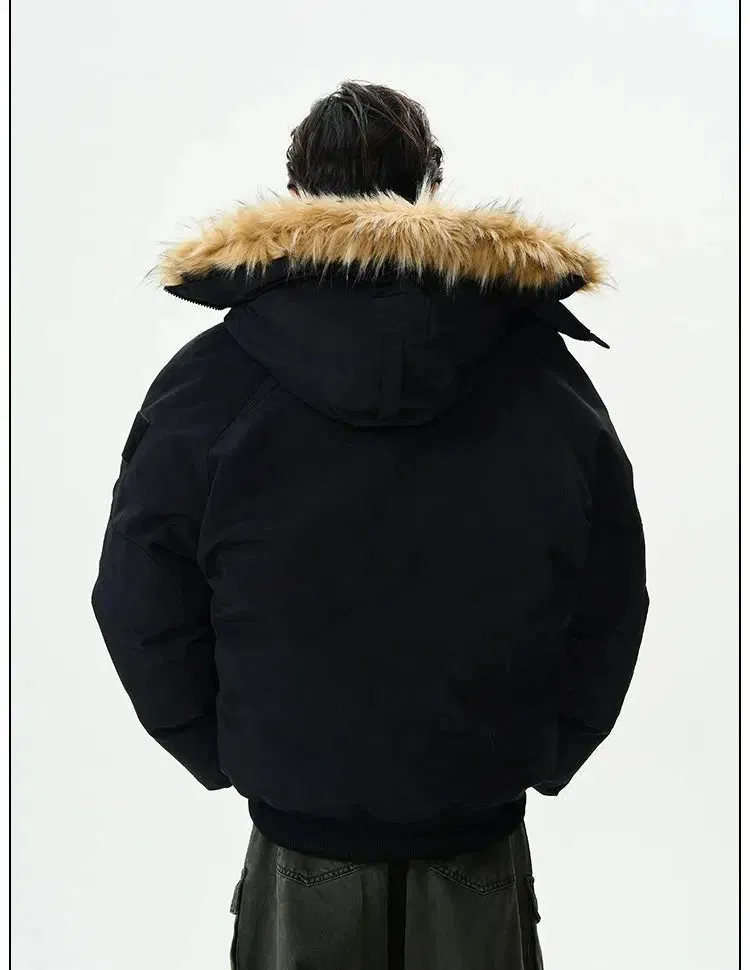 Cotton-Padded Hood Trim Jacket