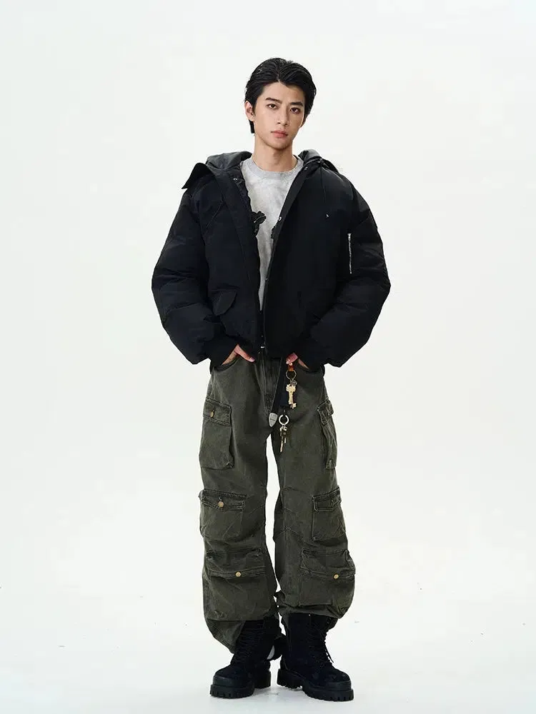 Cotton-Padded Hood Trim Jacket
