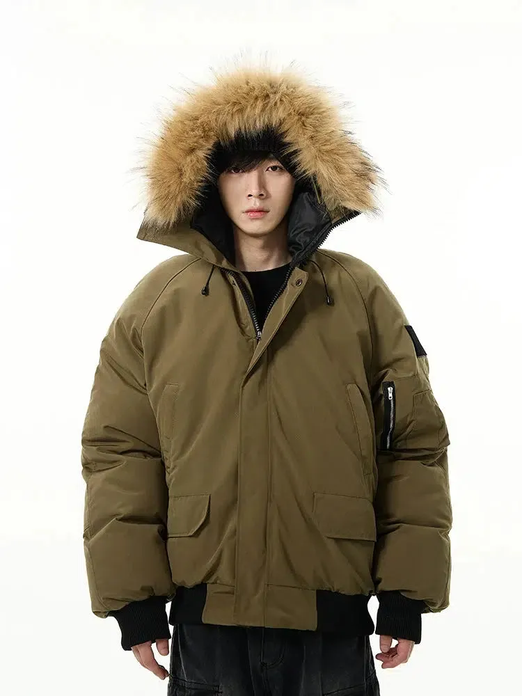Cotton-Padded Hood Trim Jacket