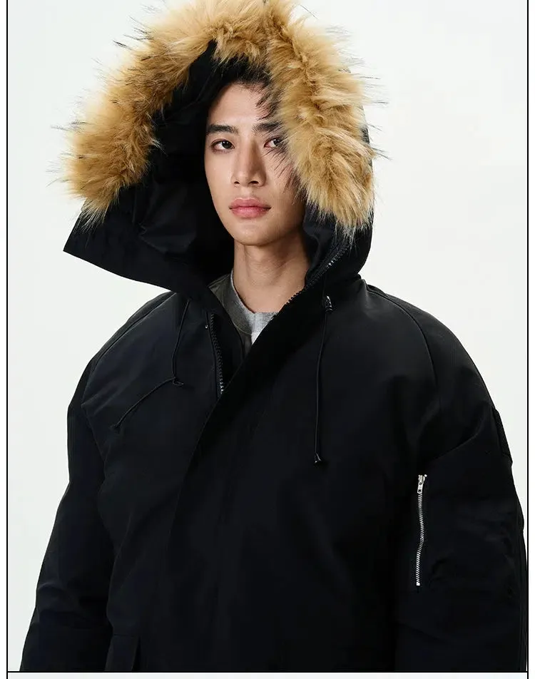 Cotton-Padded Hood Trim Jacket