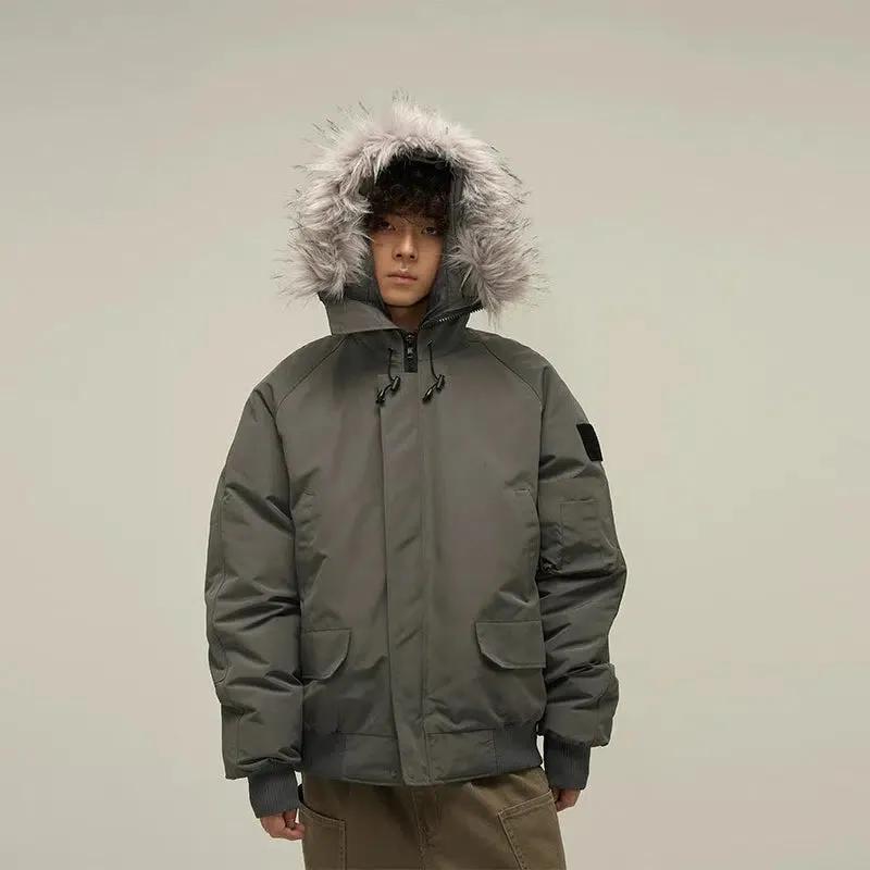 Cotton-Padded Hood Trim Jacket