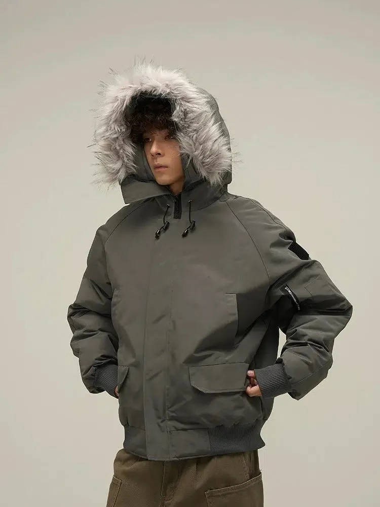 Cotton-Padded Hood Trim Jacket