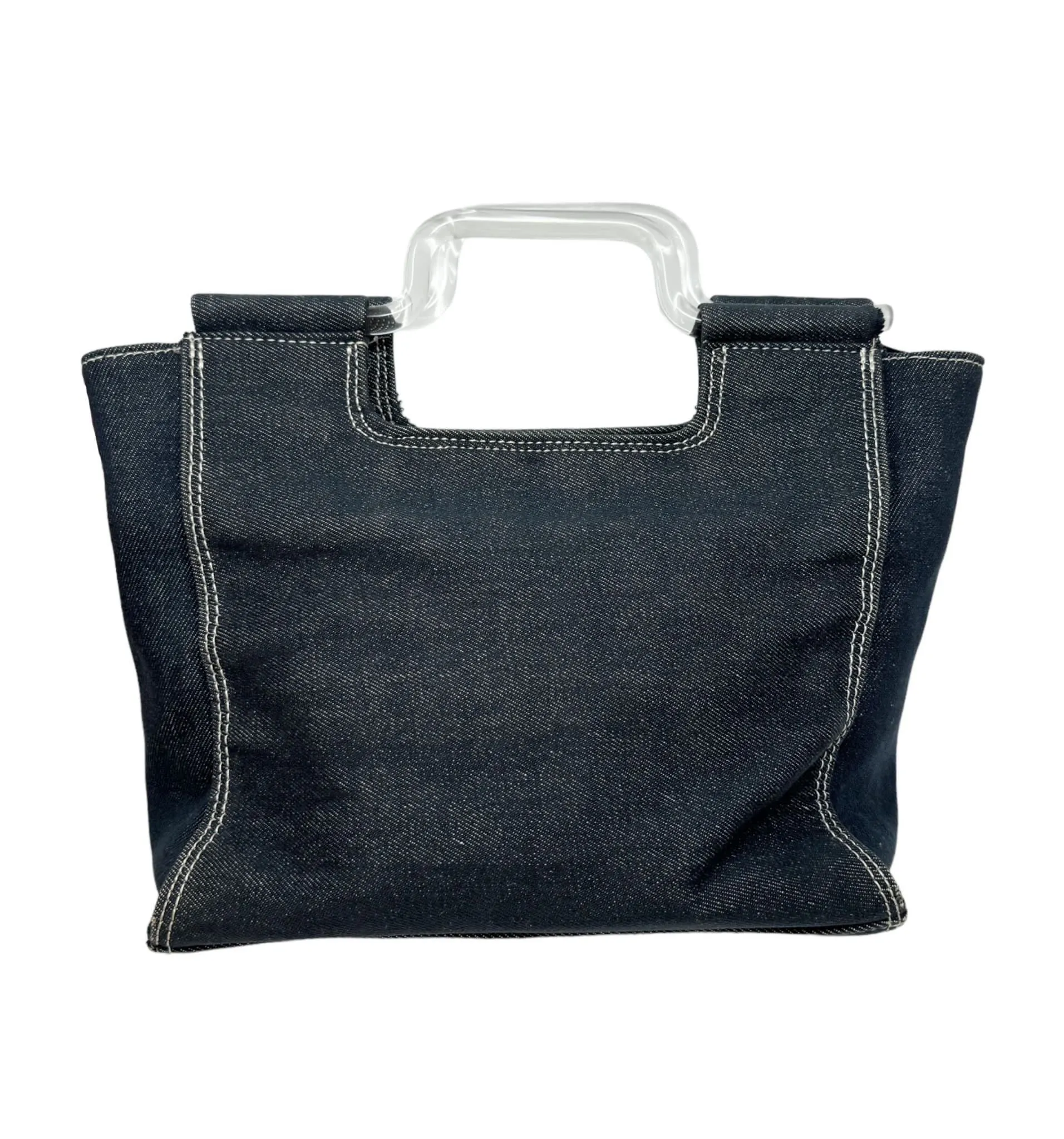 Courreges Denim Logo Top Handle Bag