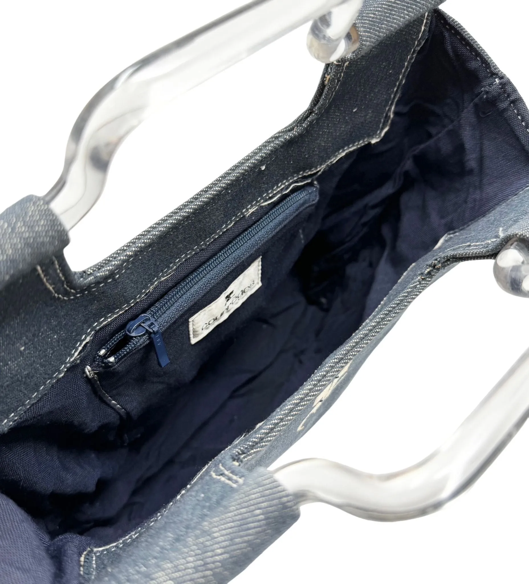 Courreges Denim Logo Top Handle Bag