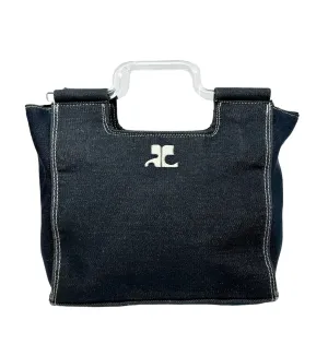Courreges Denim Logo Top Handle Bag