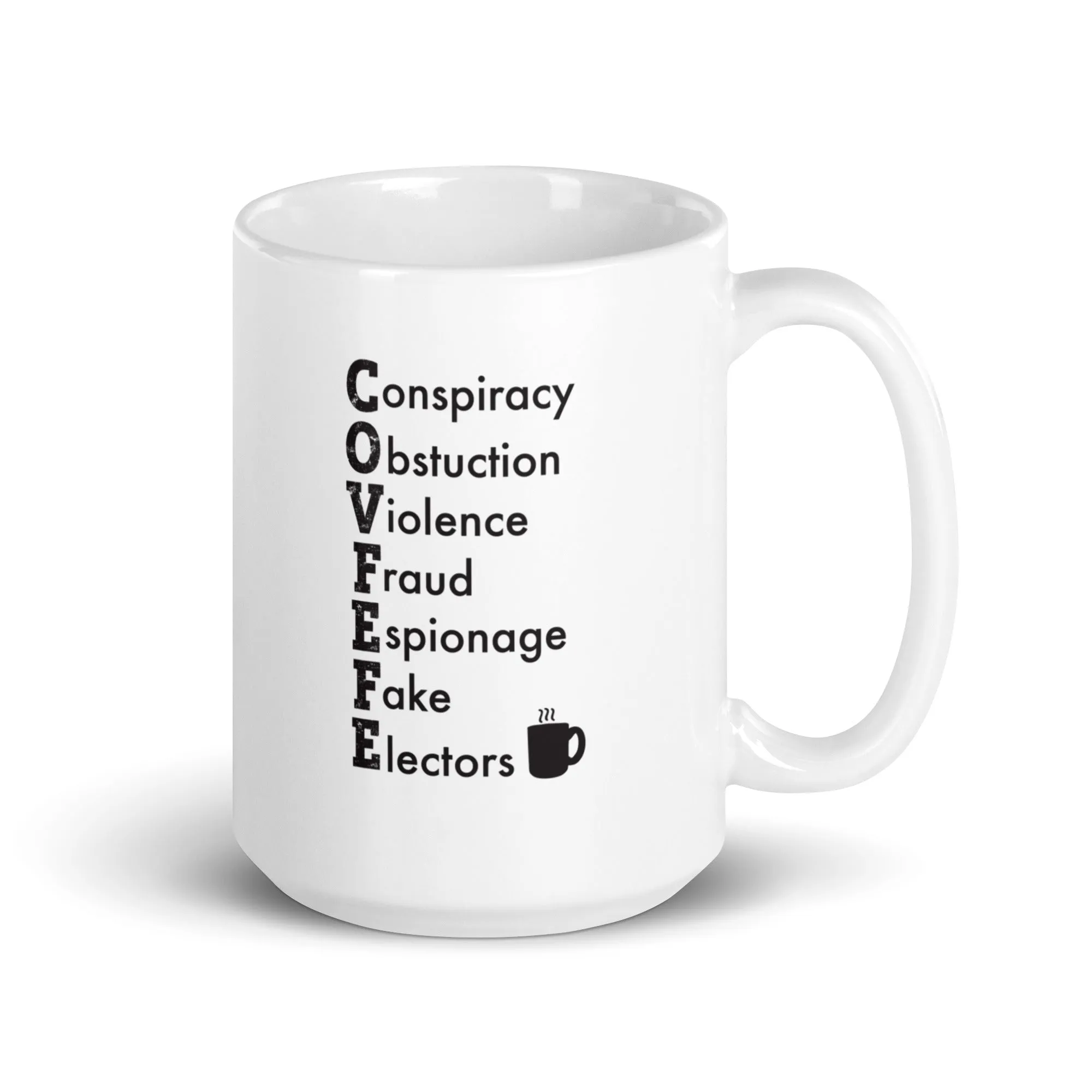 COVFEFE - Grounds for Indictment White Glossy Mug