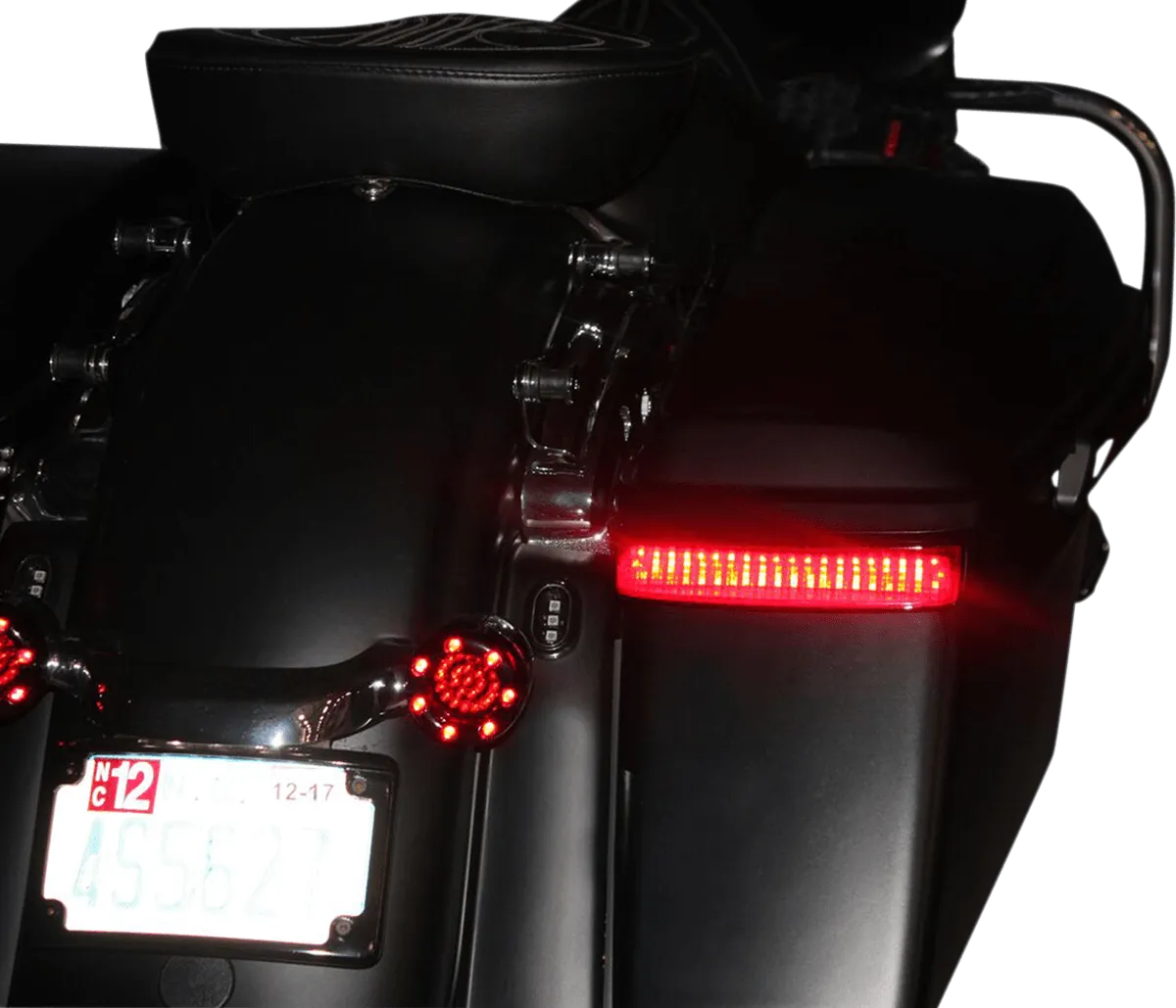 Custom Dynamics CD-SB-SS8-CR Saddlebag Lights for H-D OE Saddlebags - Chrome Finish - Red Lens