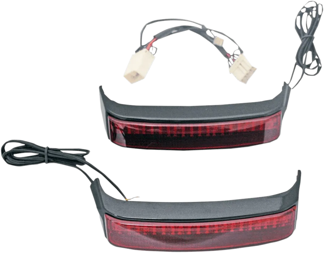 Custom Dynamics CD-SB-SS8-CR Saddlebag Lights for H-D OE Saddlebags - Chrome Finish - Red Lens