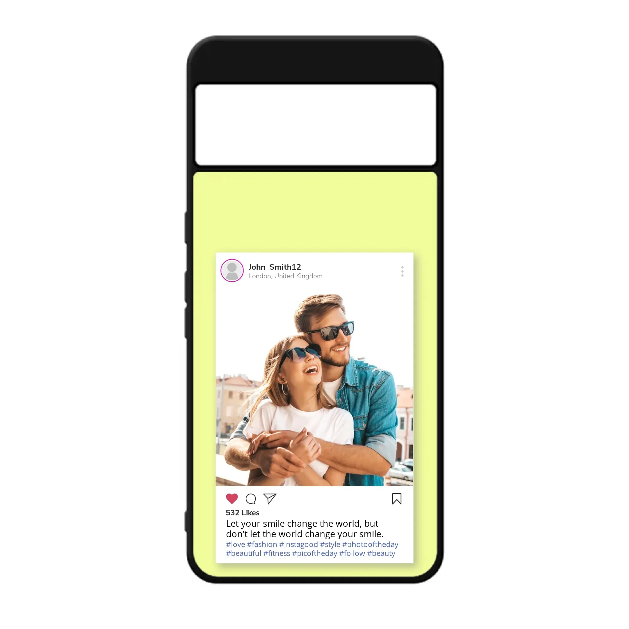 Custom Personalised Insta Instagram Post Rubber TPU Case for iPhone, Samsung & Pixel