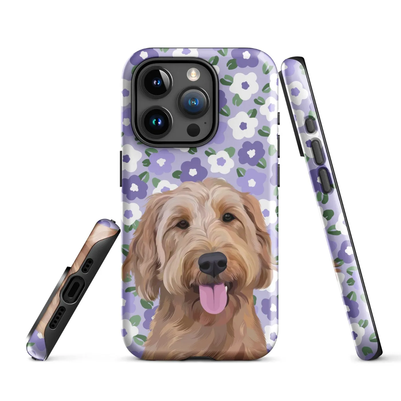 Custom Pet Portrait iPhone Case - Flowers
