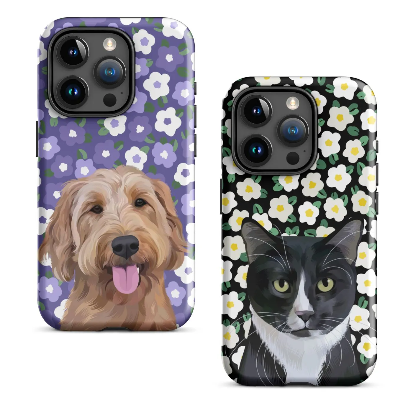 Custom Pet Portrait iPhone Case - Flowers