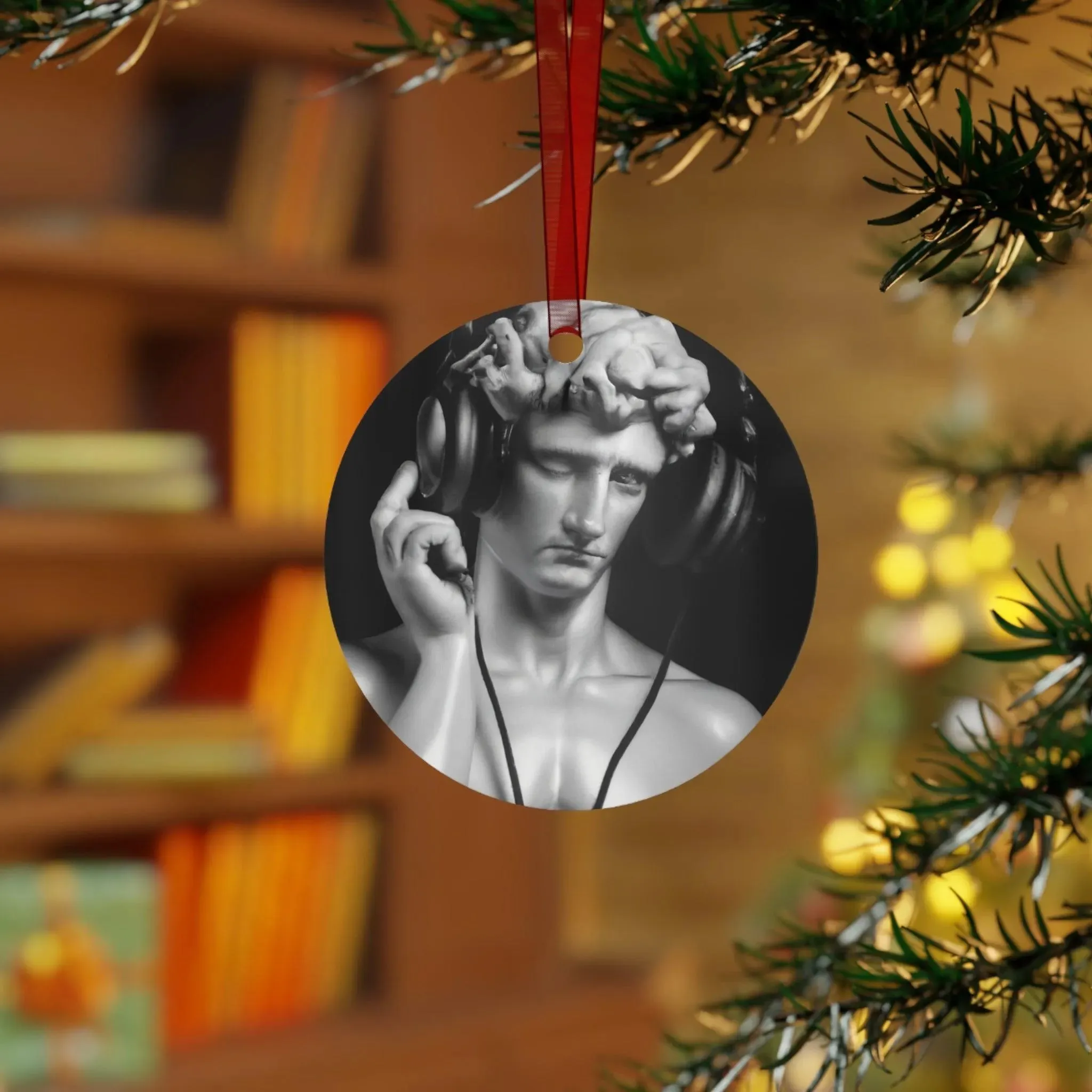 David with Headsets Metal Ornaments