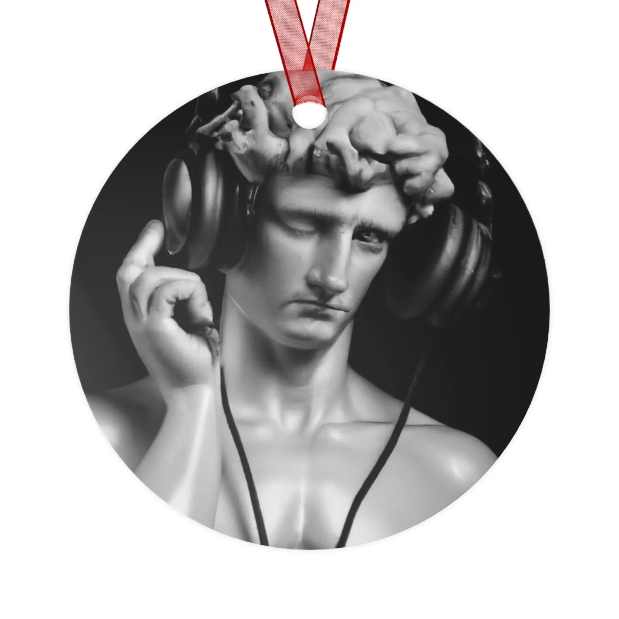 David with Headsets Metal Ornaments
