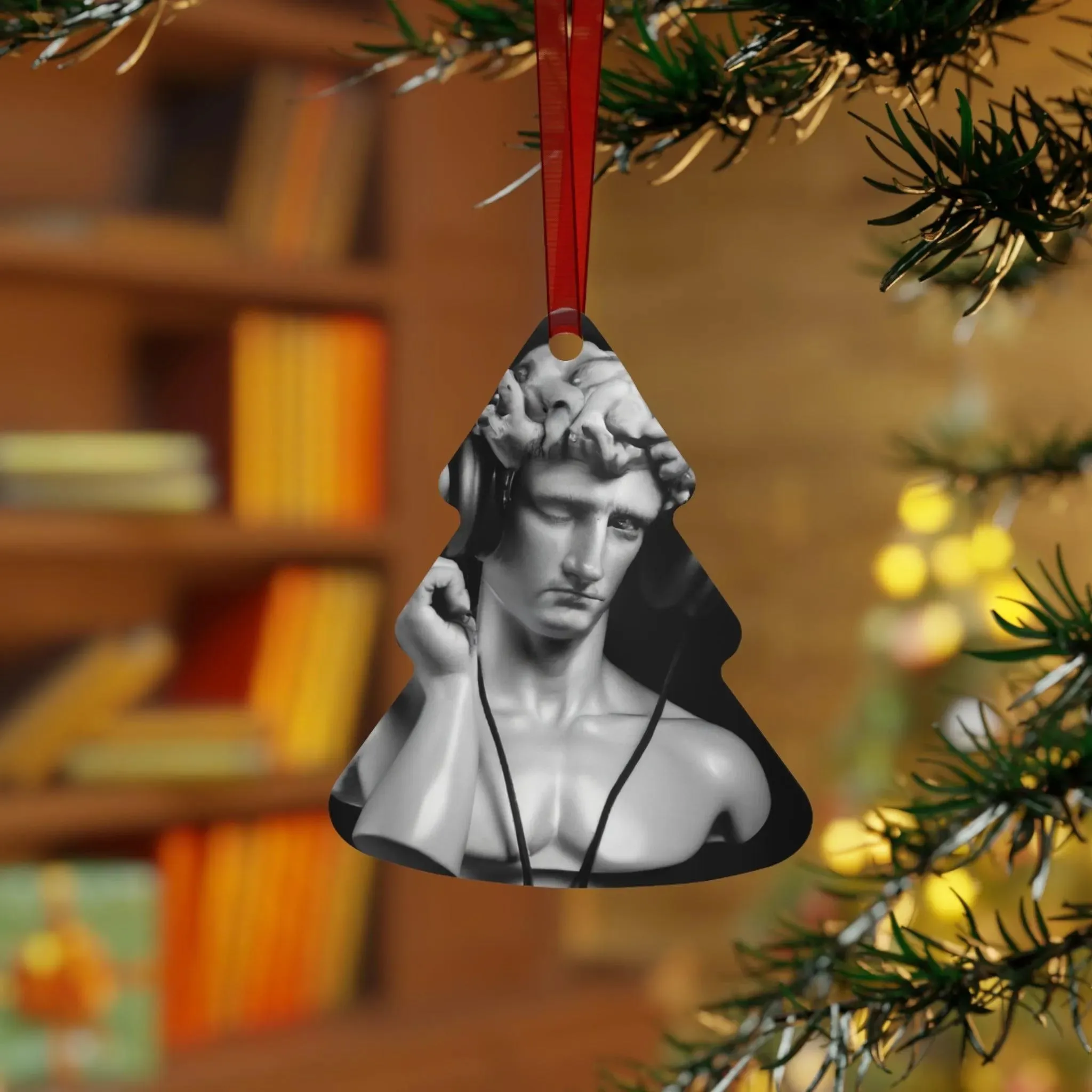 David with Headsets Metal Ornaments