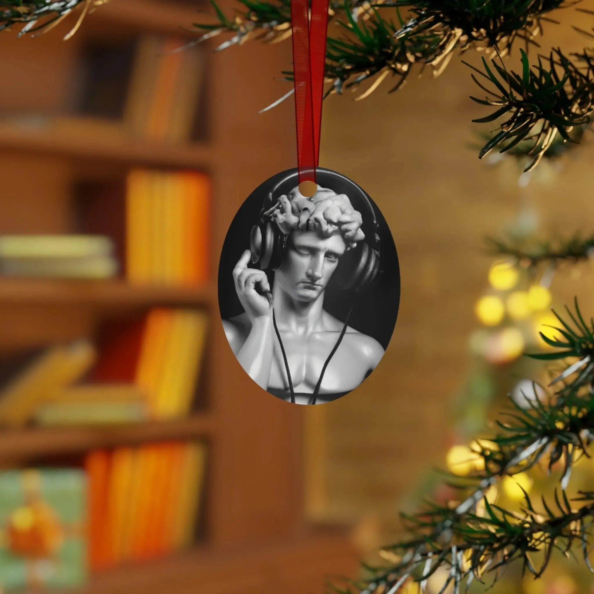 David with Headsets Metal Ornaments