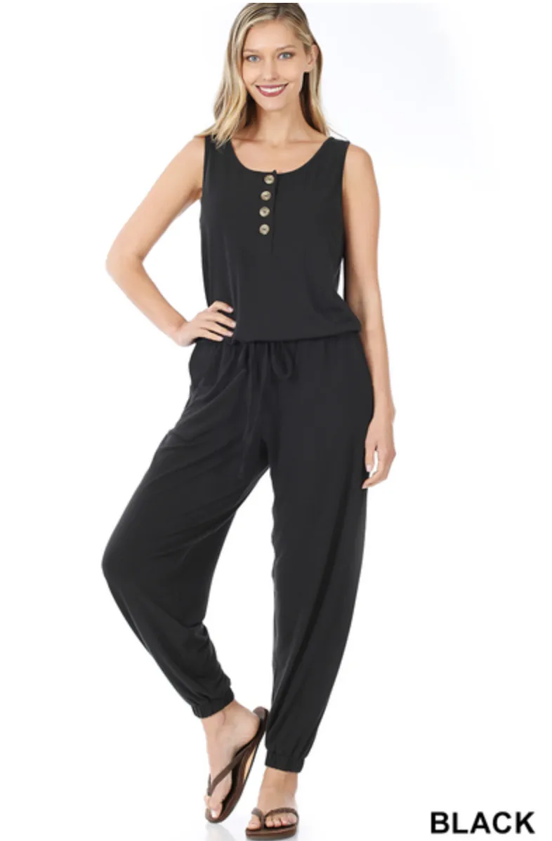 *Deals & Steals* All Set To Go Jogger Jumpsuit-4 Colors Available