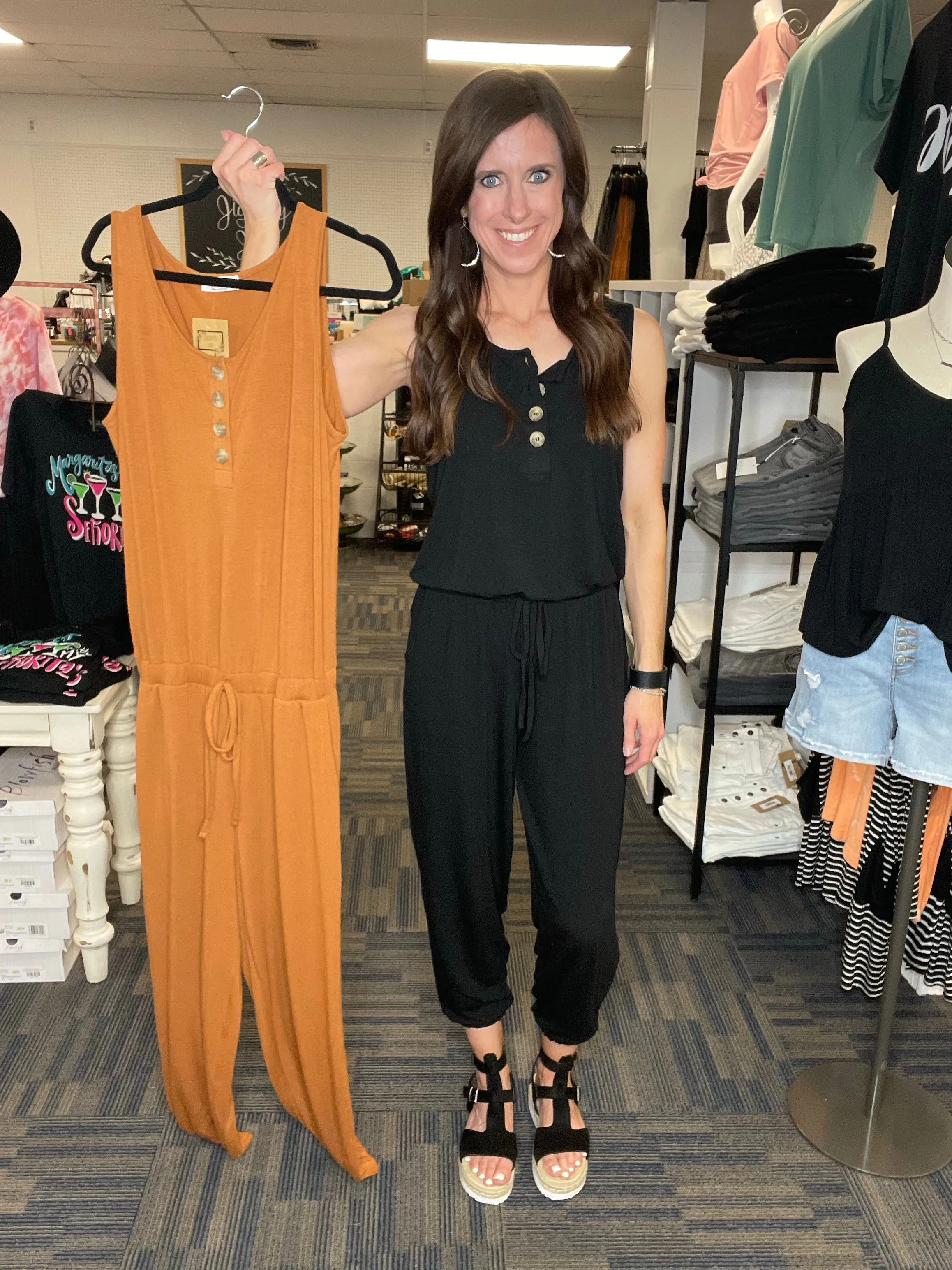*Deals & Steals* All Set To Go Jogger Jumpsuit-4 Colors Available