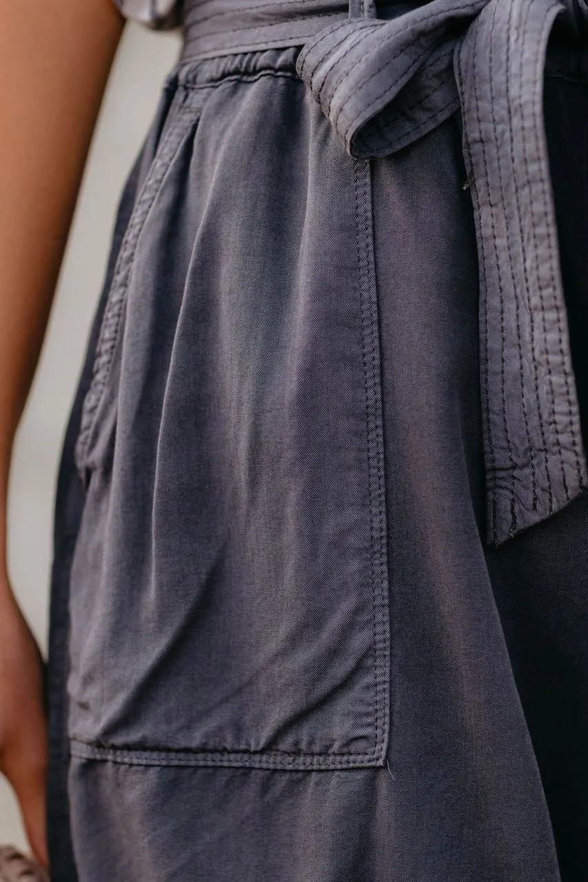 Denna Pocketed Cargo Shorts - Charcoal Grey
