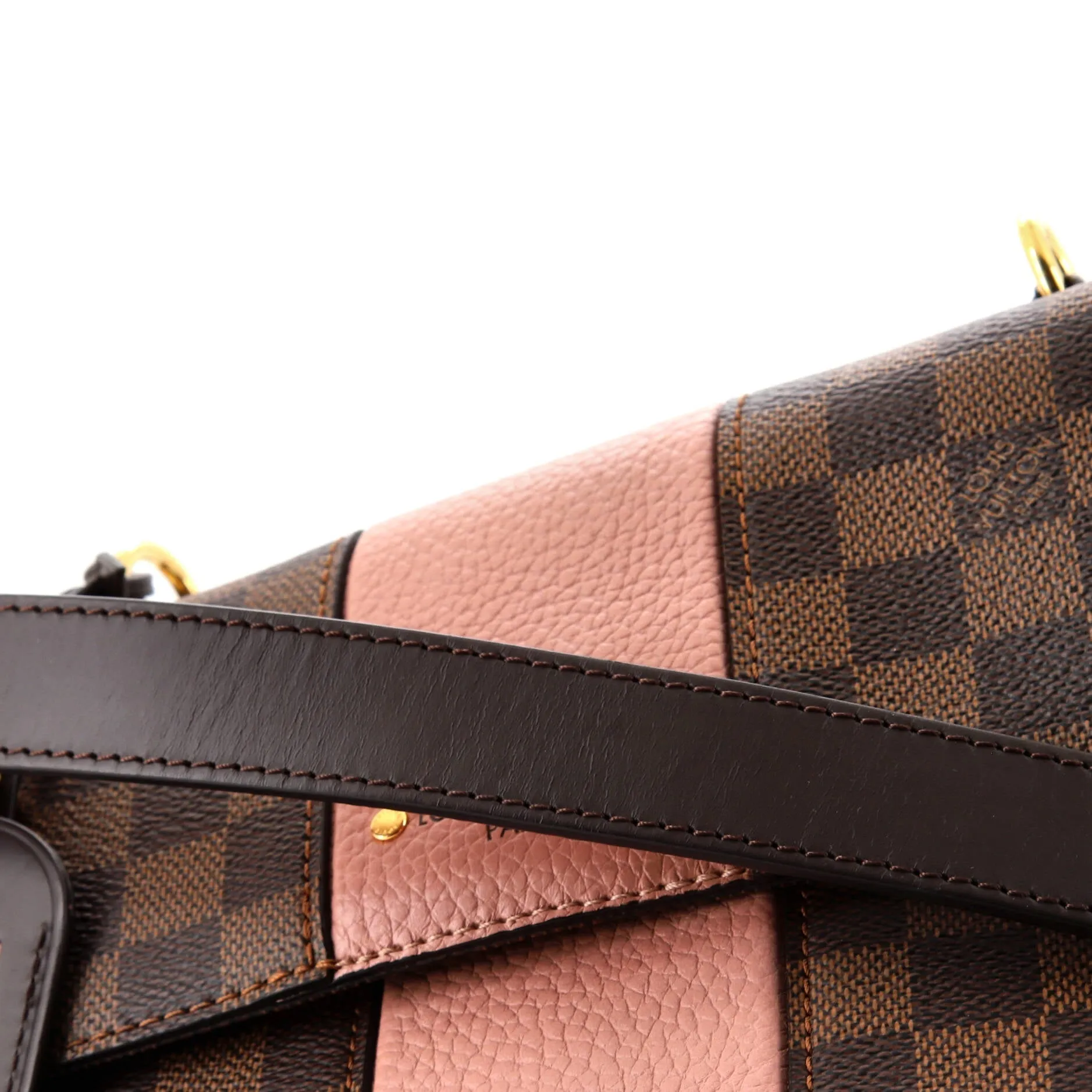 Designer Bond Street Handbag Damier with Leather MM