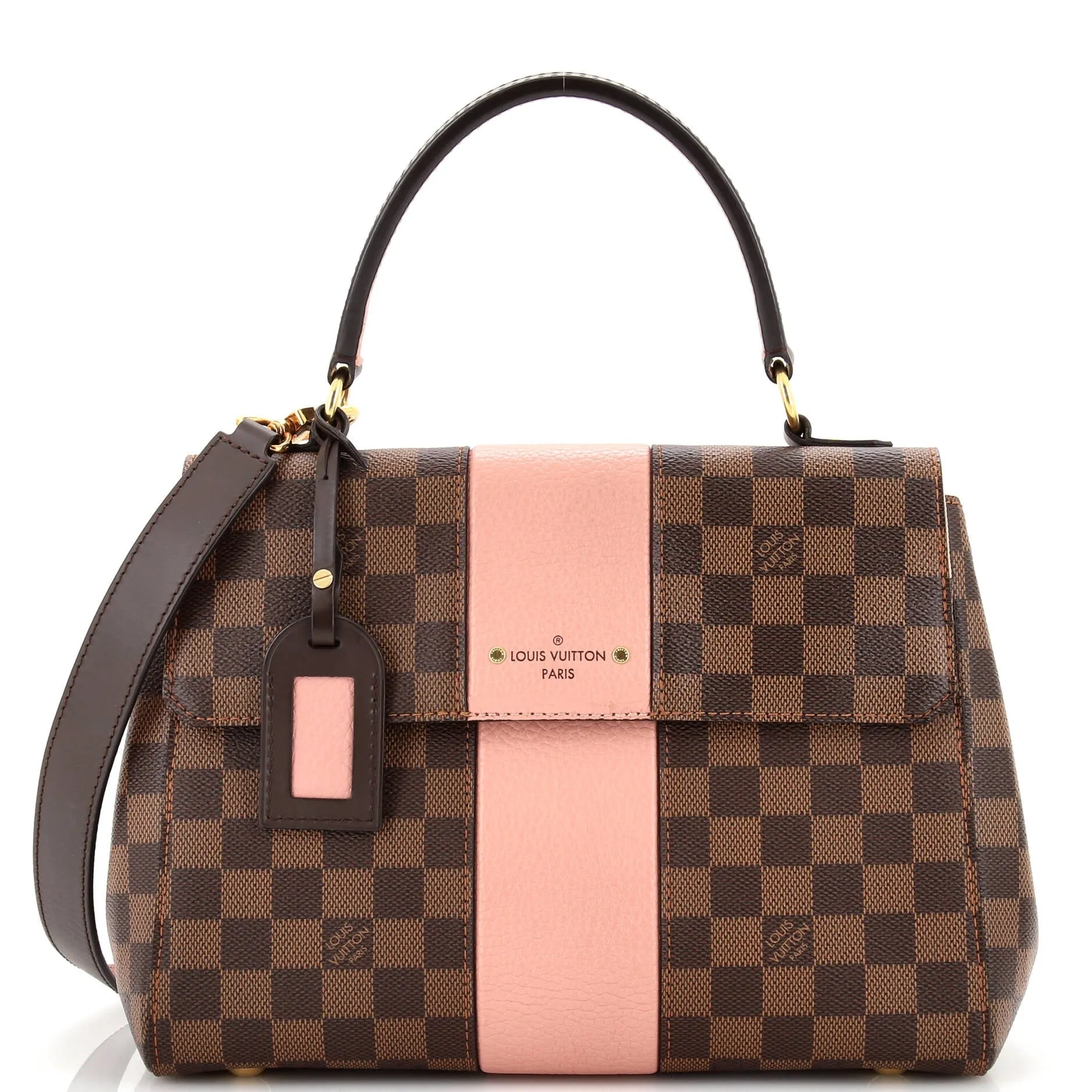 Designer Bond Street Handbag Damier with Leather MM