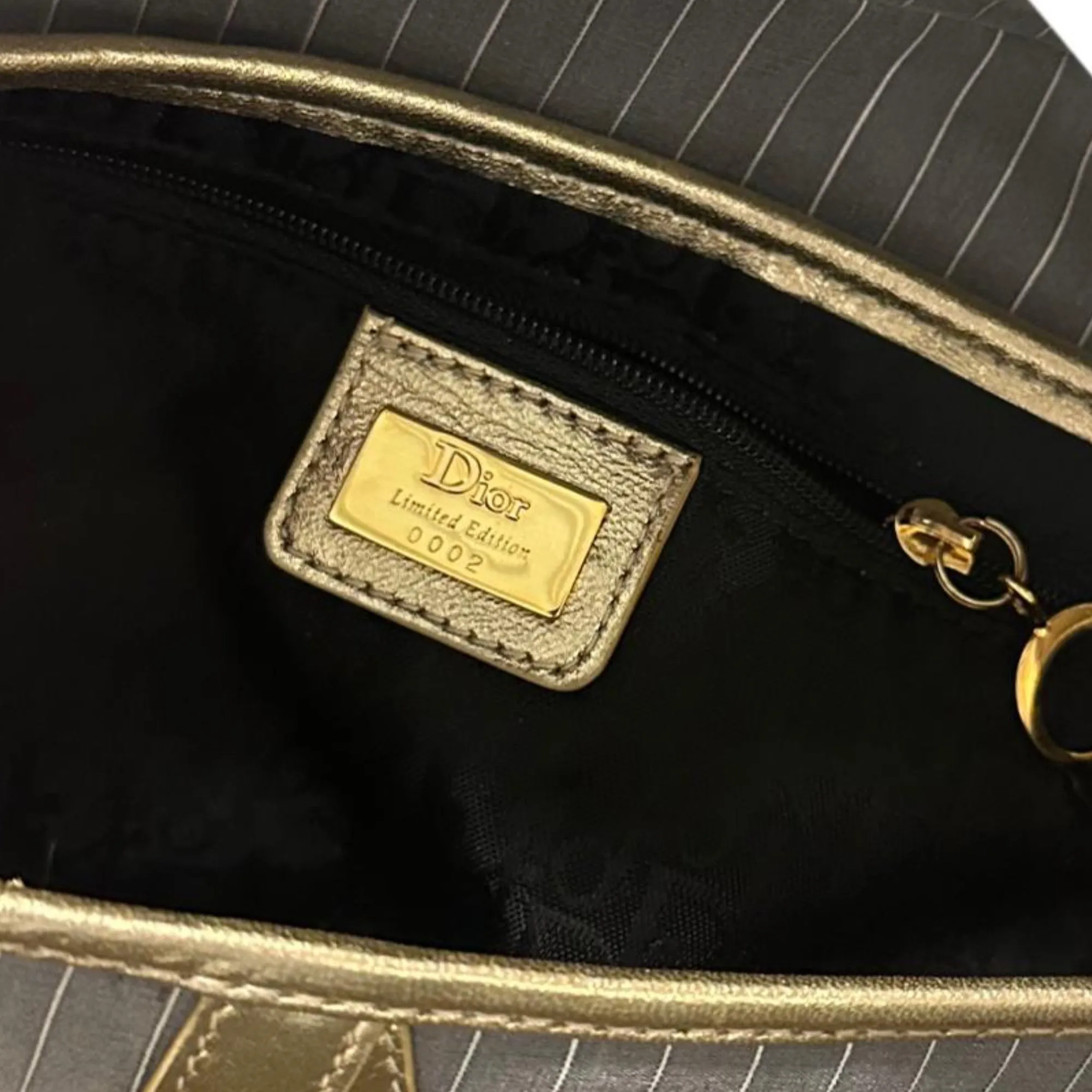Dior Blue Limited Edition Pinstripe Saddle Bag