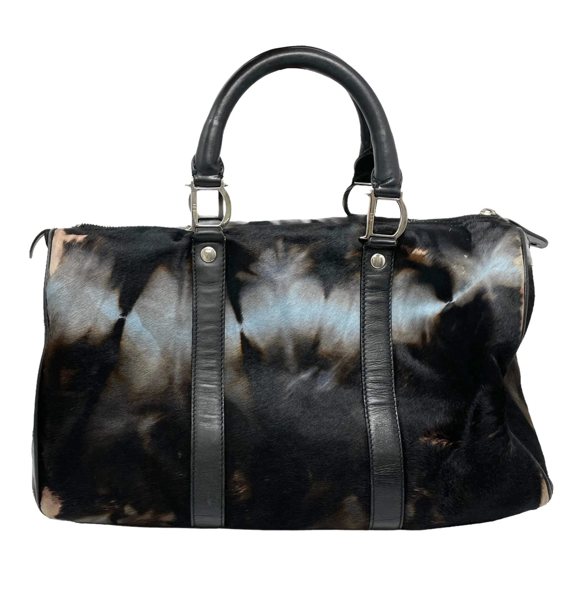Dior Blue Tie Dye Calf Hair Boston Bag
