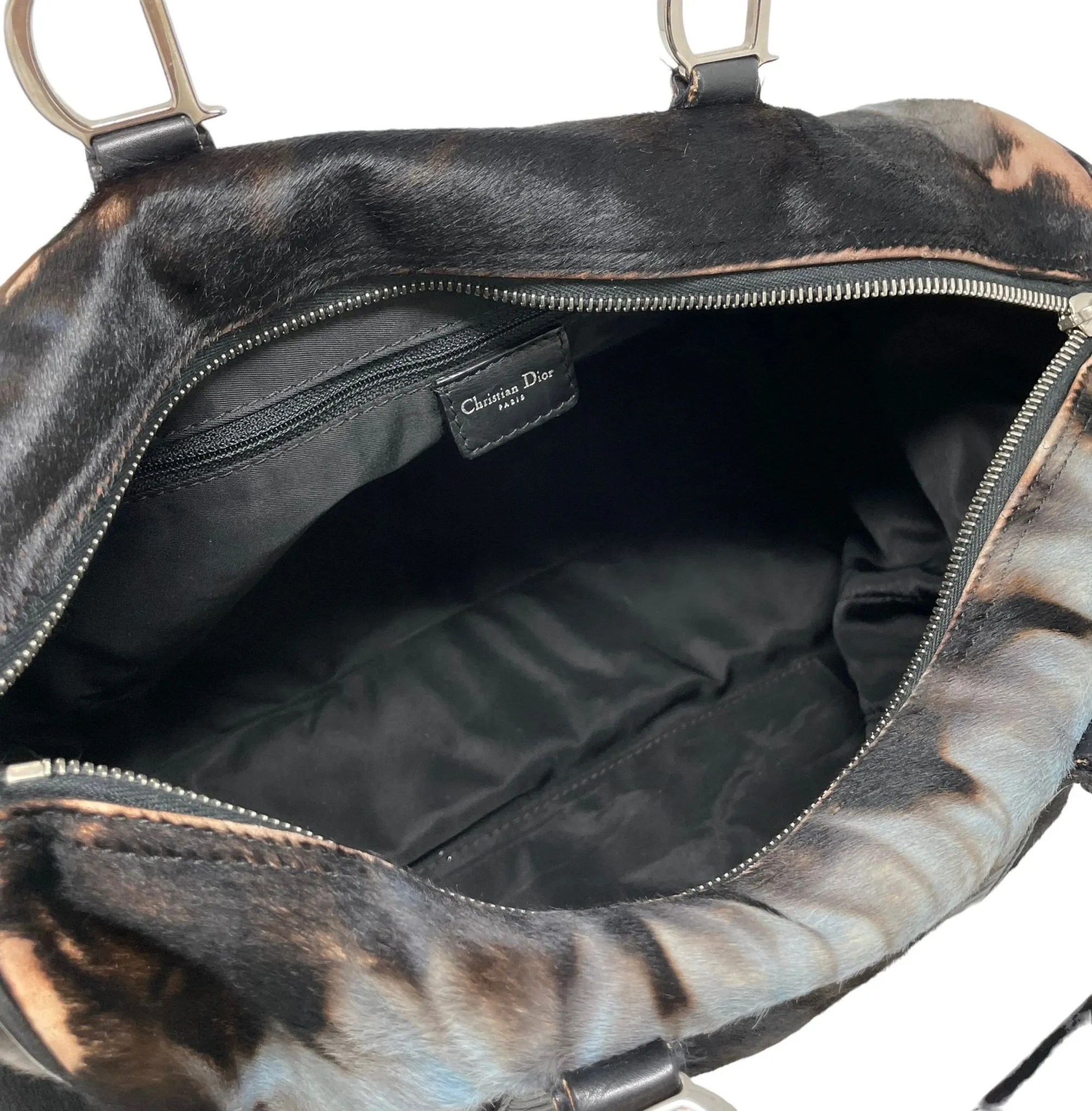 Dior Blue Tie Dye Calf Hair Boston Bag