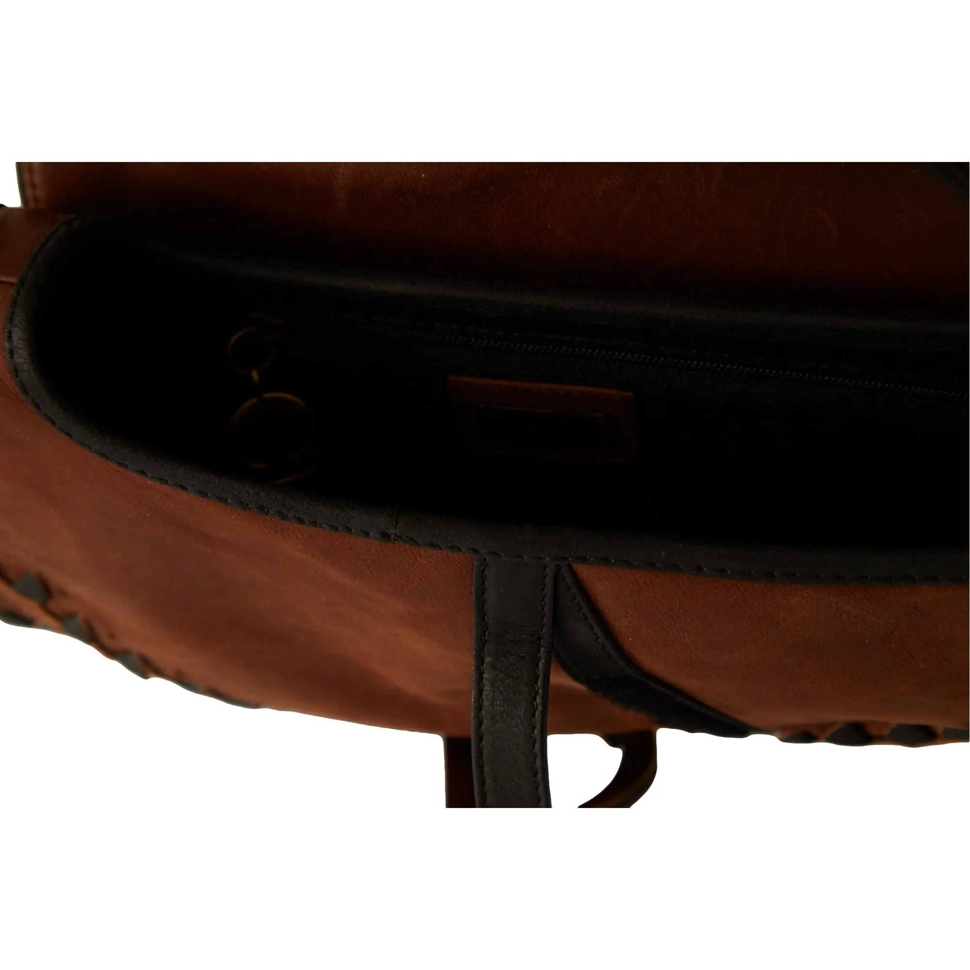 Dior Brown   Black Leather Saddle Bag