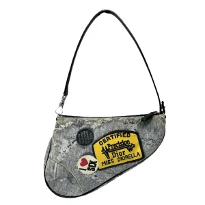 Dior Denim Print Mini Saddle