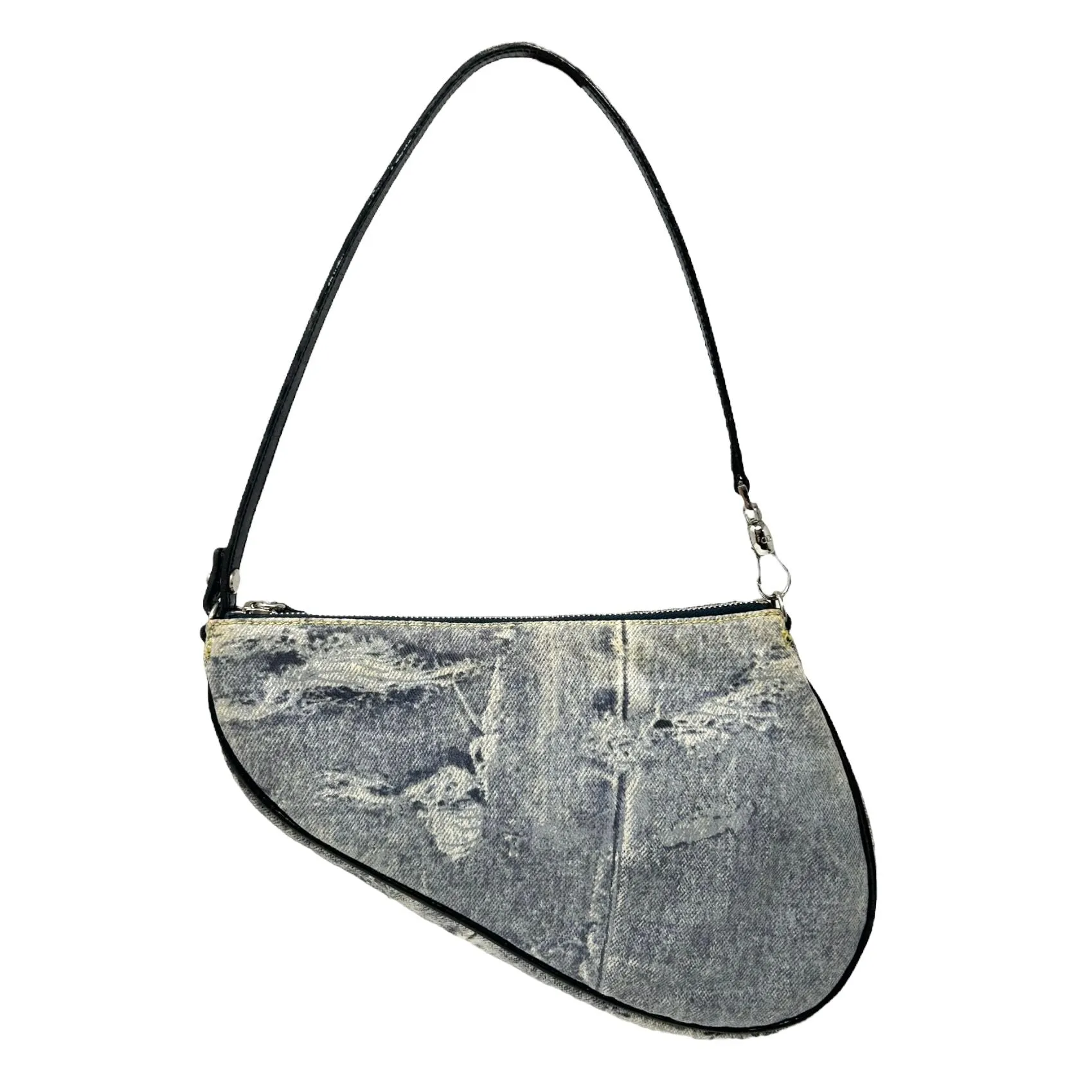 Dior Denim Print Mini Saddle